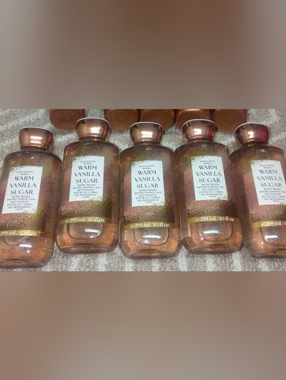 5 bottles Warm Vanilla Sugar Body Wash 295ml